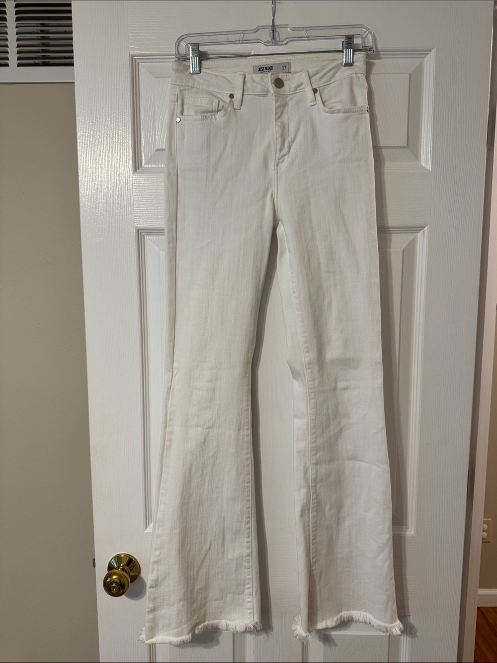 Just Black White High-Rise Flared Jeans